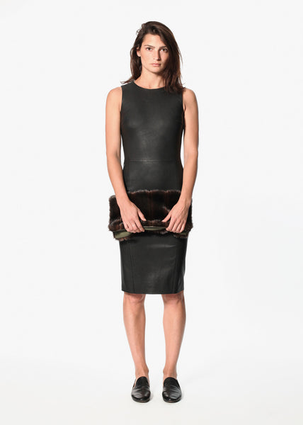 Iranta Leather Dress in Black